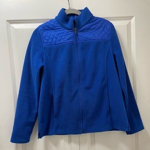 Classic Talbots Bright Blue Quilted and Fleece Jacket Medium Coat EUC
